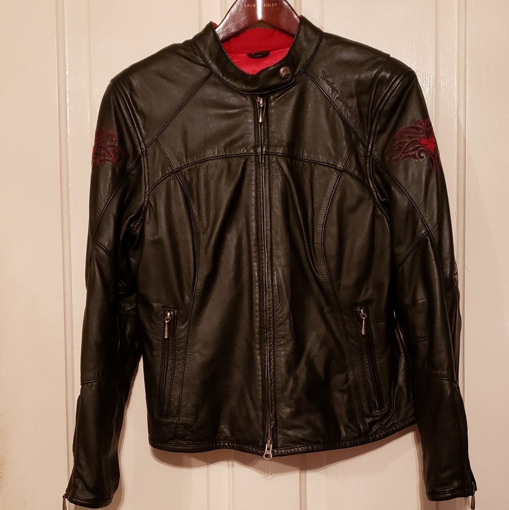 Vintage HD ladies Tribal leather jacket